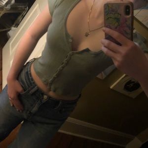 Brandy Melville Green top - cropped